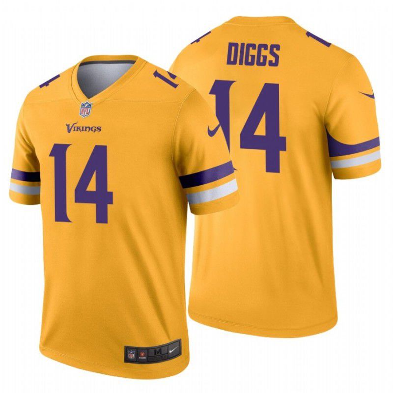 Men Minnesota Vikings #14 Stefon Diggs Nike Gold Inverted Legend NFL Jersey